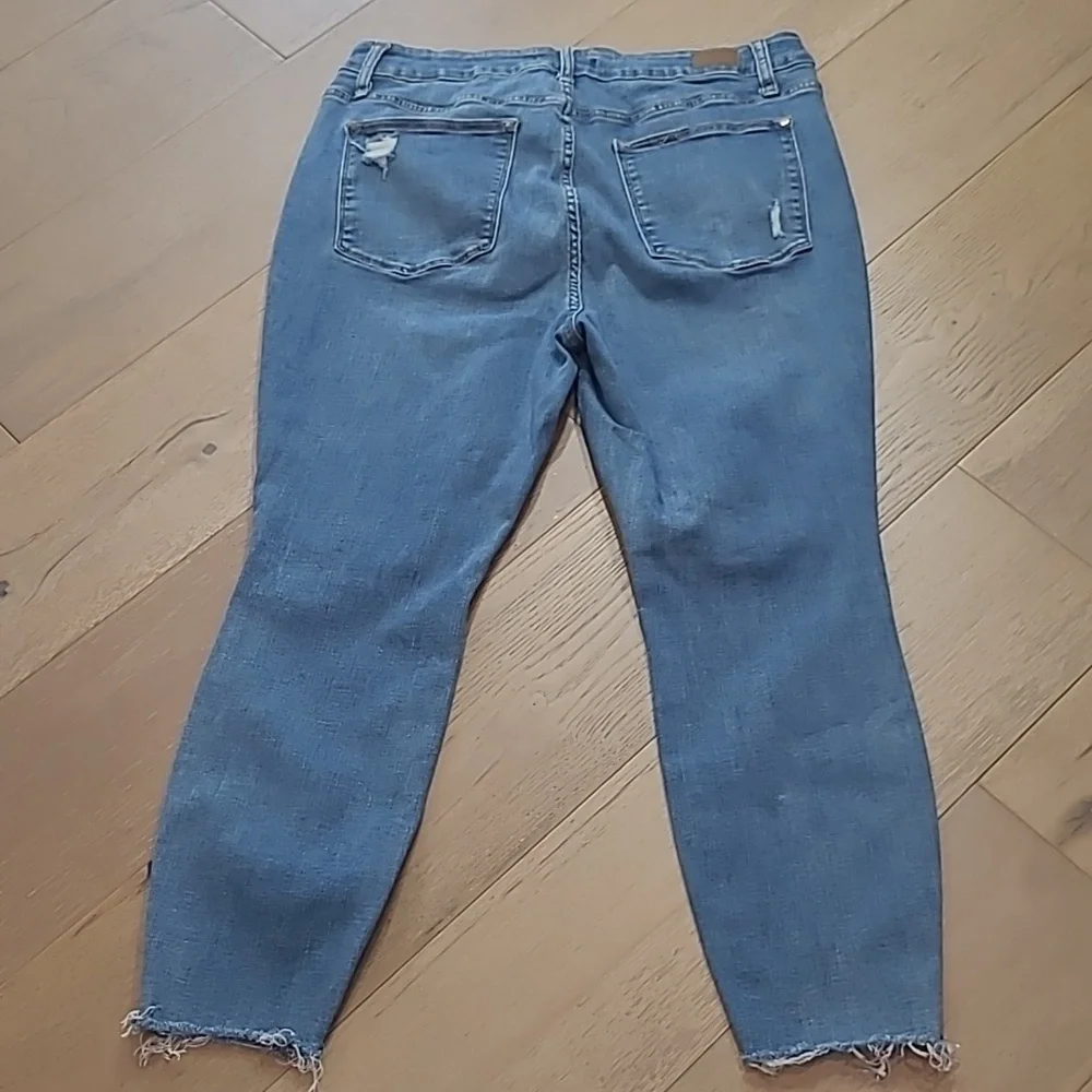 Judy Blue Jeans Women's sz 18W Mid Rise Skinny Distressed Cropped Denim Jeans